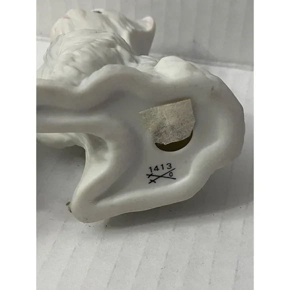 HOMCO #1413 WHITE PERSIAN CERAMIC KITTENS BLUE EYES 2 PIECE KITTY CAT FIGURINES - Picture 3 of 6